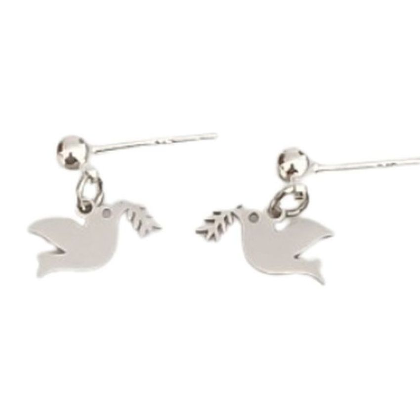 Dove Small Drop Stainless Steel Earrings