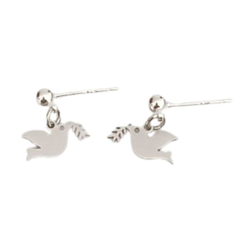 Dove Small Drop Stainless Steel Earrings
