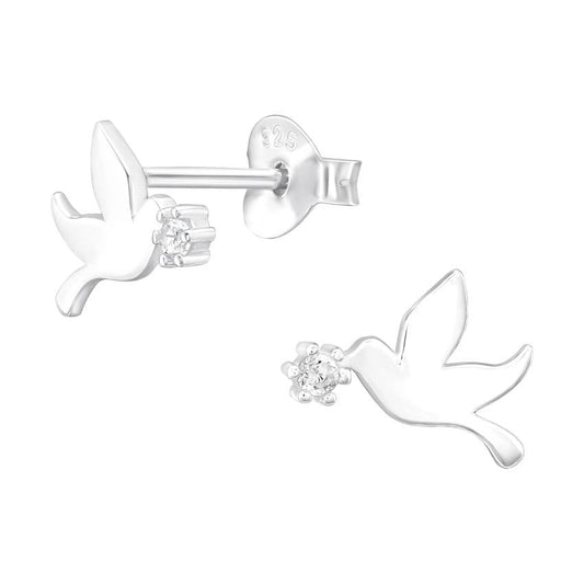 Dove Sterling Silver With Stone Earrings