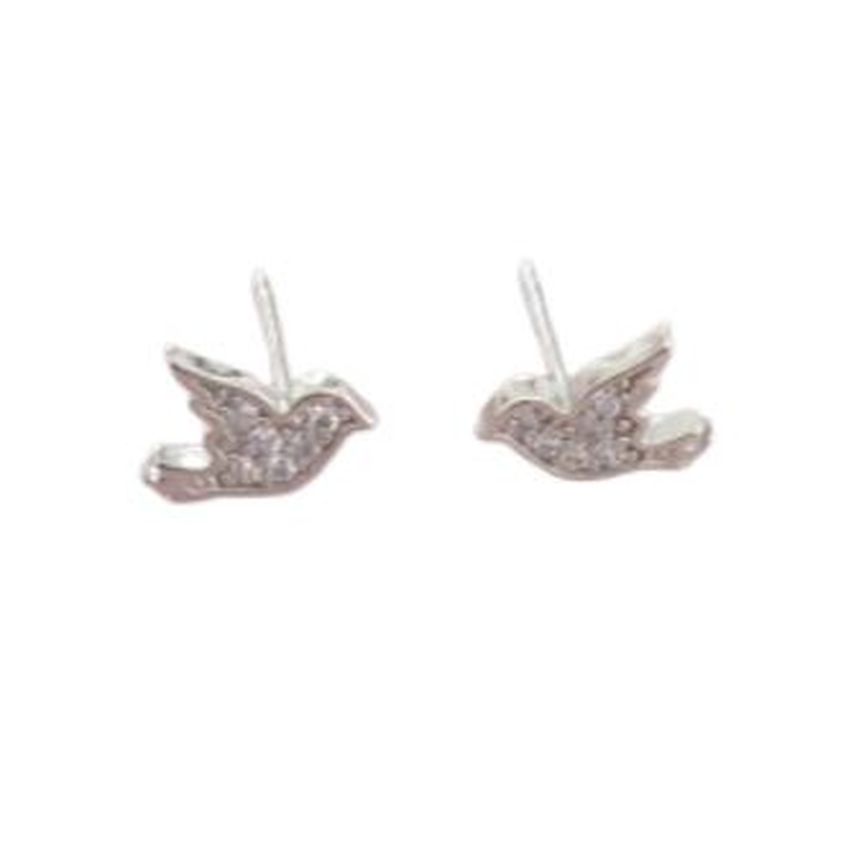 Dove Sterling Silver With Cubic Zirconia Earrings
