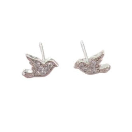 Dove Sterling Silver With Cubic Zirconia Earrings