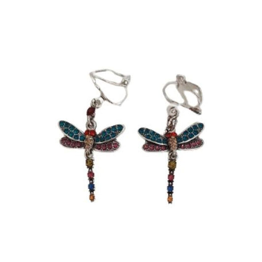 Dragonfly Multi Colour Clip On Earrings