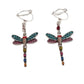 Dragonfly Multi Colour Clip On Earrings