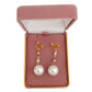 Drop Diamante With Pearl Clip On Earrings