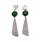 Drop Green Diamante Clip On Earrings