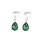 Drop Green Diamante Stone Clip On Earrings