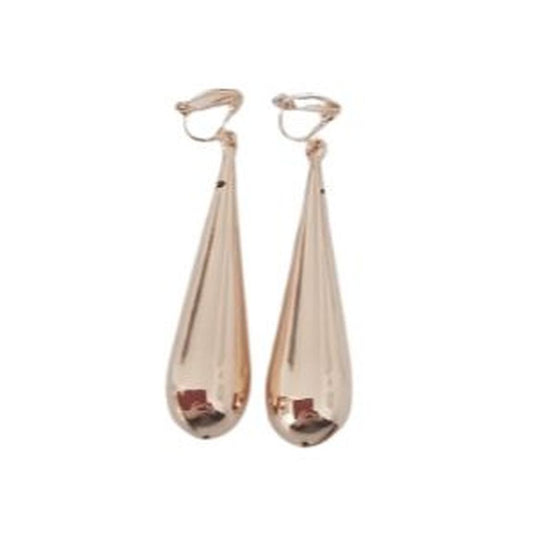 Drop Rose Gold Clip On Earrings