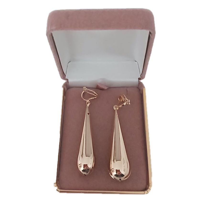 Drop Rose Gold Clip On Earrings(2)