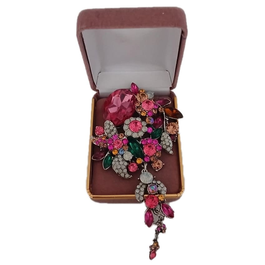 Dusky Pink Flower Brooch(2)