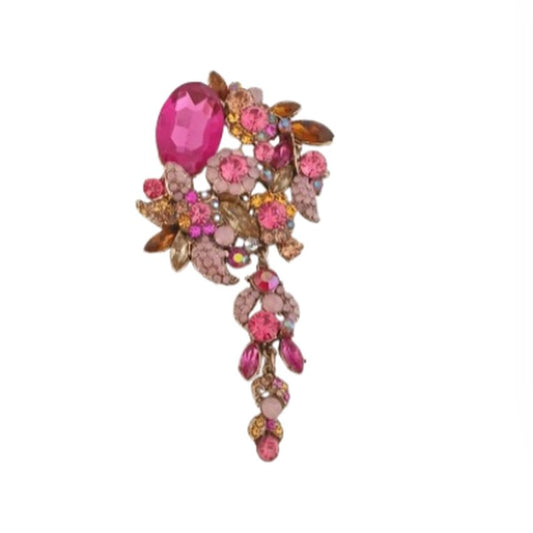 Dusky Pink Flower Brooch