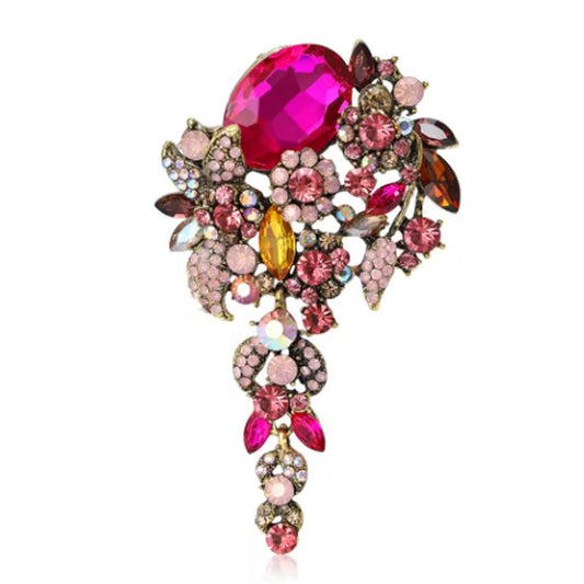 Dusky Pink Flower Brooch