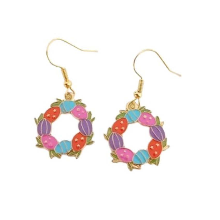 Easter Wreath Fashion Earrings