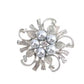 Elegant Open Flower Bridal Brooch With Crystals