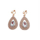 Elegant Gold Crystal Drop Cut Clip On Earrings