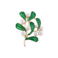 Emerald Green Brooch With Pearl