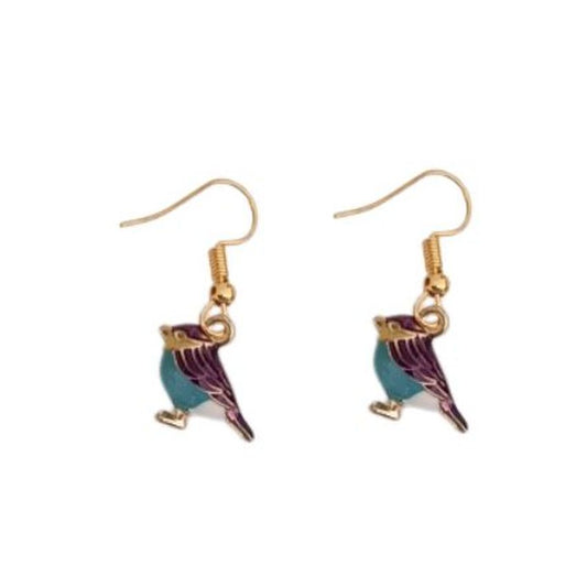 Enamel Bird Dangly Fashion Earrings