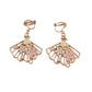Round Blue Crystal Clip On Earrings