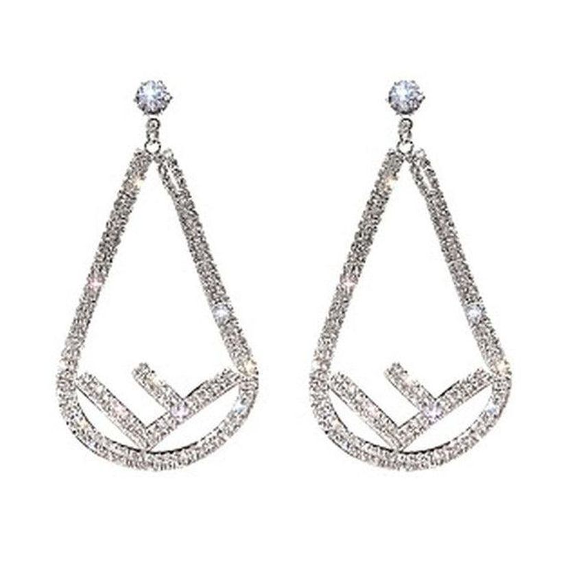 Fancy Bling Diamante And Silver Clip On Earrings