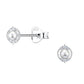 Fancy Pearl Stud Sterling Silver Earrings