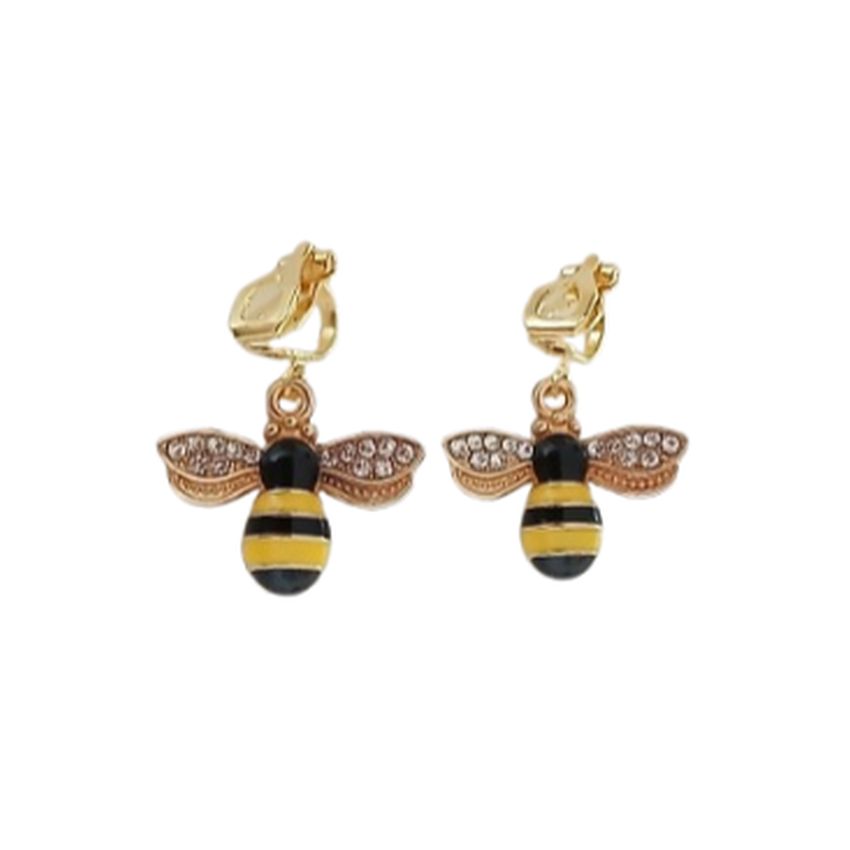 Fashion Bee Clip On Earrings