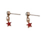 Fashion Jewellery Dangly Red Star Earrings