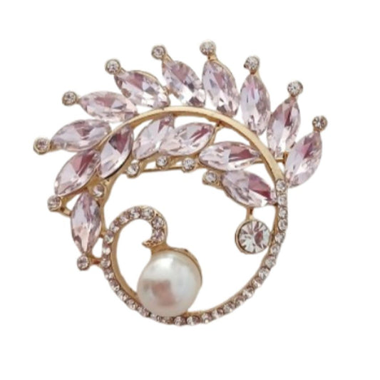 Fashionable Pink Crystal Brooch
