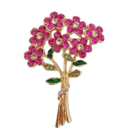 Fashionable Pink Crystal Brooch