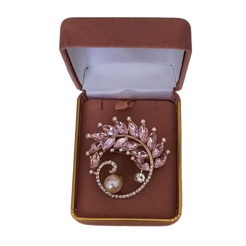 Fashionable Pink Crystal Brooch(2)