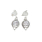 Filigree Cubic Zirconia Drop Clip On Earrings