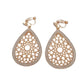Filigree Drop Diamante And Gold Clip On Earrings