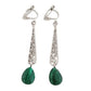 Fliigree Stem Green Clip On Earrings