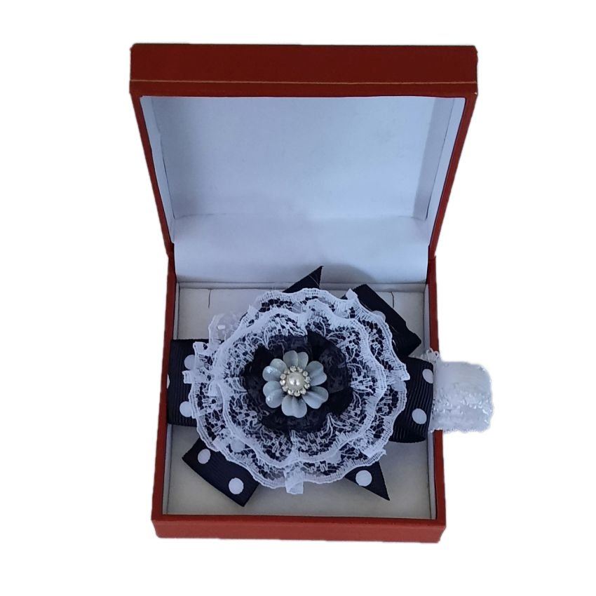 Flower Centre Black Wrist Corsage