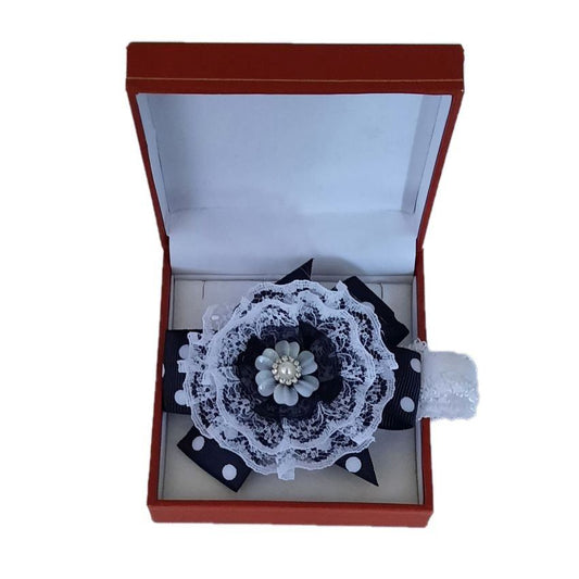 Flower Centre Black Wrist Corsage