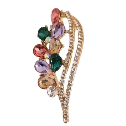 Flower Crystal Set Vintage Ladies Brooch