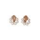 Flower Ring Pearl Clip On Earrings