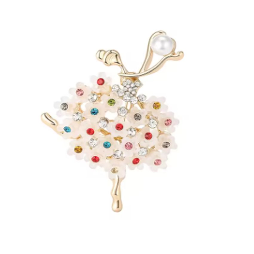 Flower Skirt Dancer Brooch