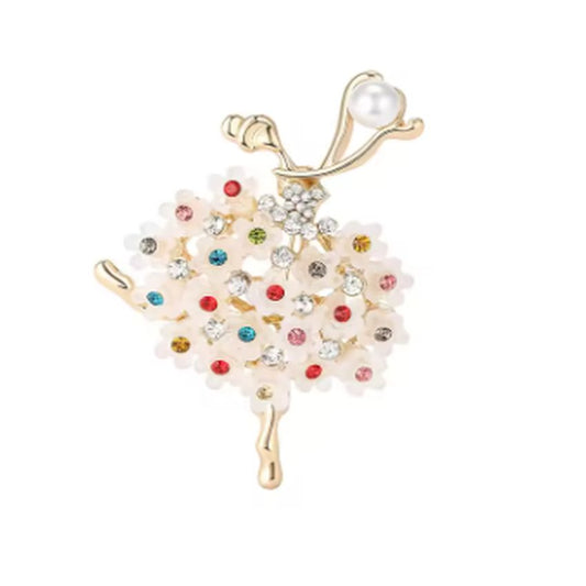 Flower Skirt Dancer Brooch