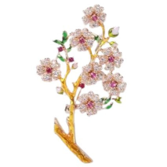 Flower Brooch Set With Diamante Stones
