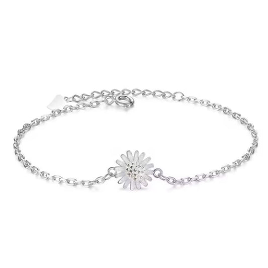 Flower Centre Silver Childs Silver Bracelet