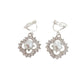 Flowery Design Pearl Clip On Earrings