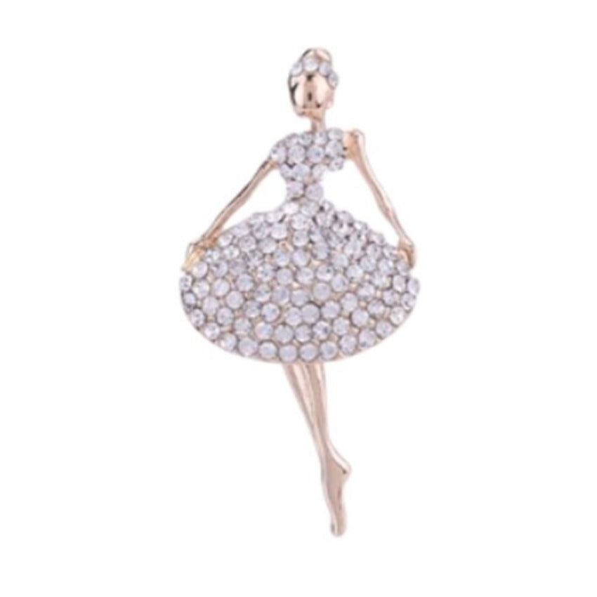Full Diamante Skirt Ladies Brooch