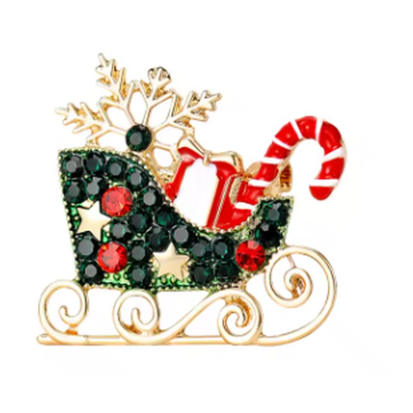 Fun Christmas Sliegh  Brooch