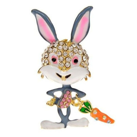 Fun Diamante Ladies Rabbit Brooch