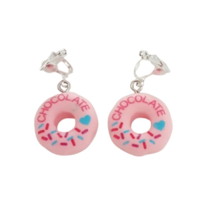 Fun Donut Clip On Earrings