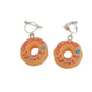Fun Donut Clip On Earrings