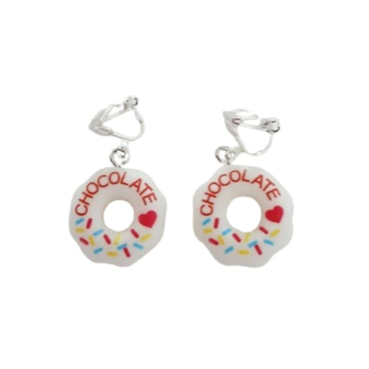 Fun Donut Clip On Earrings