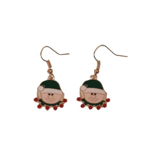 Fun Elf Christmas Hook Earrings