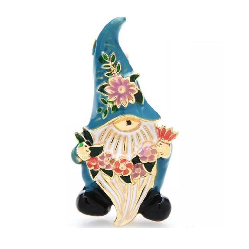 Fun Enamel Gnome Brooch