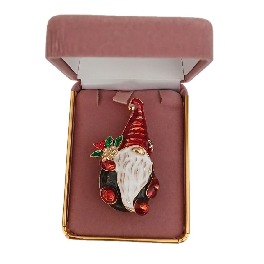 Fun Enamel Gnome Brooch(2)