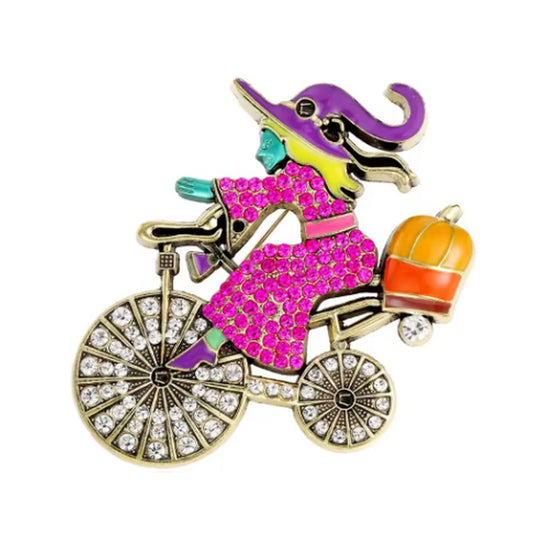 Fun Halloween Witch Brooch